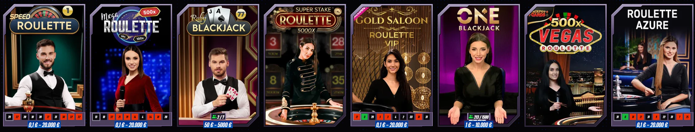 Winrolla Casino juegos de casino en vivo con crupieres